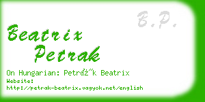 beatrix petrak business card